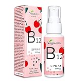 VITAMIN B12 Spray Vegavero® | Vergleichssieger 2023* | 500 µg Methylcobalamin pro Sprühstoß | Zuckerfrei & Ohne Alkohol | Leckerer Kirschgeschmack | Hochdosiert | Vegan | 25 ml (210 Portionen)