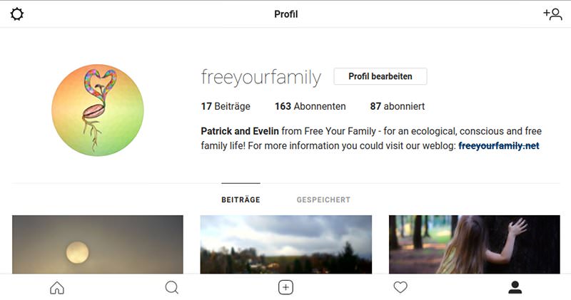 Mobile Website von Instagram zum Hinzufügen von Fotos von der Digitalkamera
