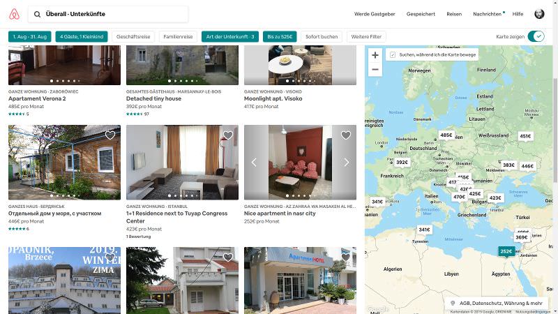 Schnäppchen: Auf Airbnb gibt es teils kräftige Monatsrabatte