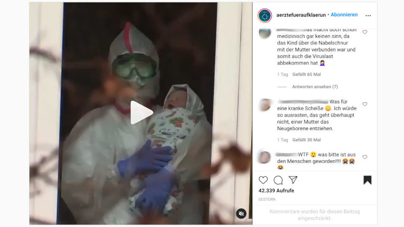 Wenn Babys nach der Geburt den Müttern weggenommen werden: Reaktionen auf Instagram