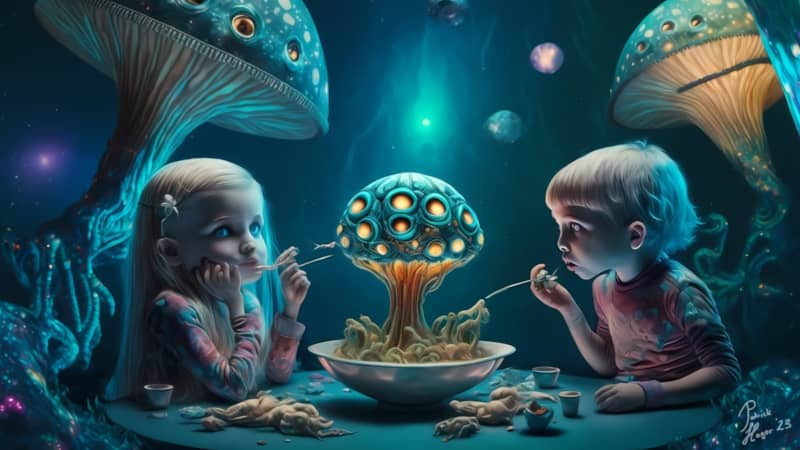 Space Party Meal - AI Art by Patrick Hager